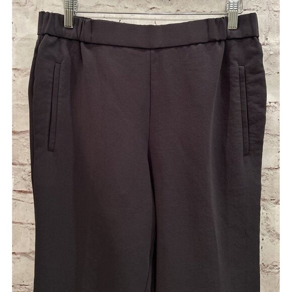 Aritzia Wilfred Crepe Darontal Pull On Pant Trousers Ankle Crop Dark Gray Size 8 - Picture 2 of 4